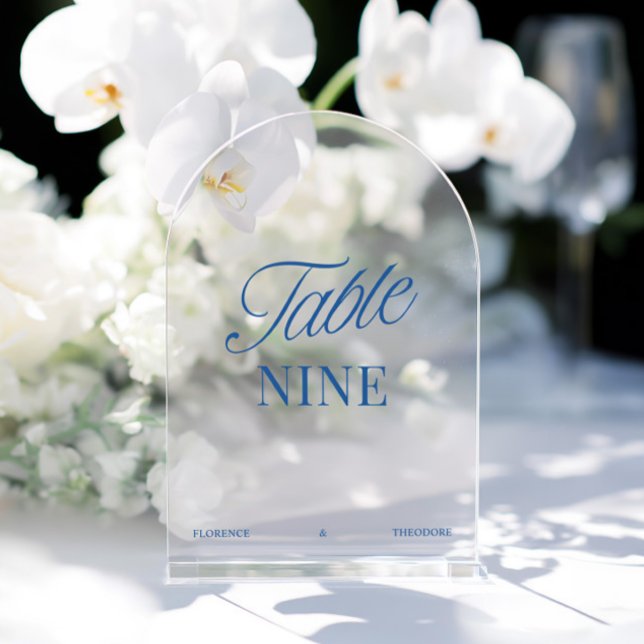 Modern Acrylic Blue Wedding Table Number (Modern Acrylic Blue Wedding Table Number)