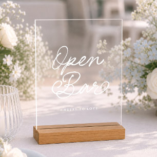 Modern Acrylic Open Bar Sign