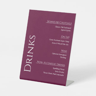 Modern Acrylic Wedding Bar Menu Sign | Editable Co