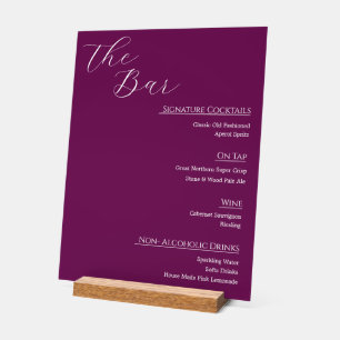 Modern Acrylic Wedding Bar Menu Sign Editable Co