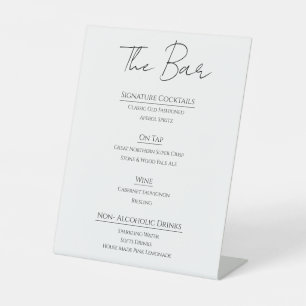 Modern Acrylic Wedding Bar Menu Sign Editable Co