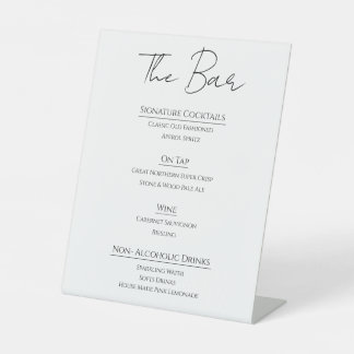 Modern Acrylic Wedding Bar Menu Sign | Editable Co