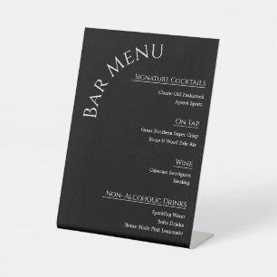 Modern Acrylic Wedding Bar Menu Sign   Editable Co