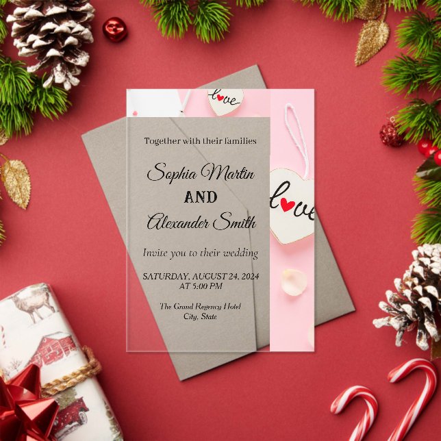 Modern Acrylic Wedding Invitation (Insitu (Holiday))