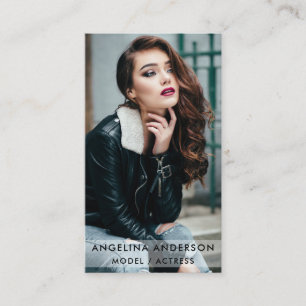 Modern Actor Model Photo Business Card Blk
