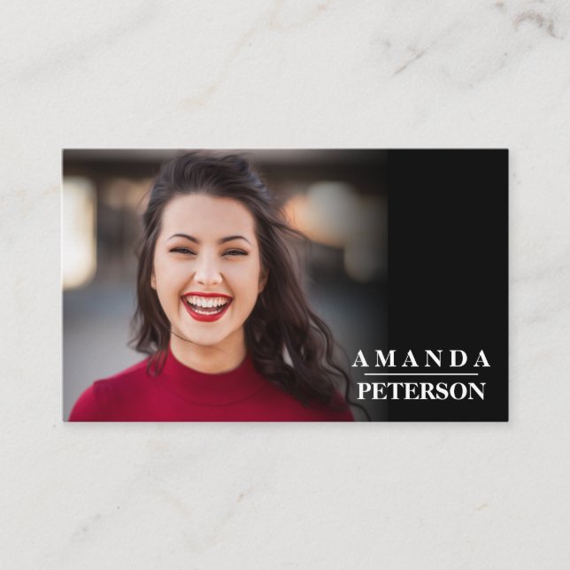 Modern Actor Models Dancer Photo horizontal Business Card (Front)