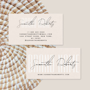 Modern add brand name elegant neutral business card