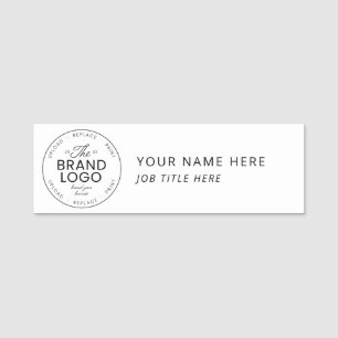 Modern Add Your Brand Logo Design Name Tag