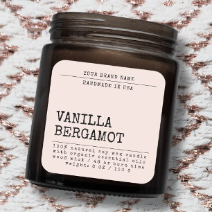 Modern add your brand simple cosmetic candle label