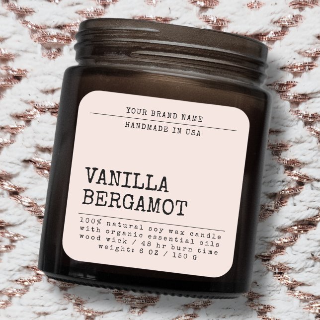 Modern add your brand simple cosmetic candle label (Creator Uploaded)
