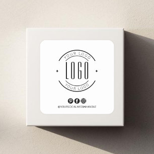 Modern add your logo small business social media square sticker