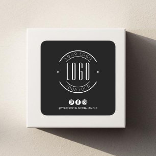 Modern add your logo small business social media square sticker