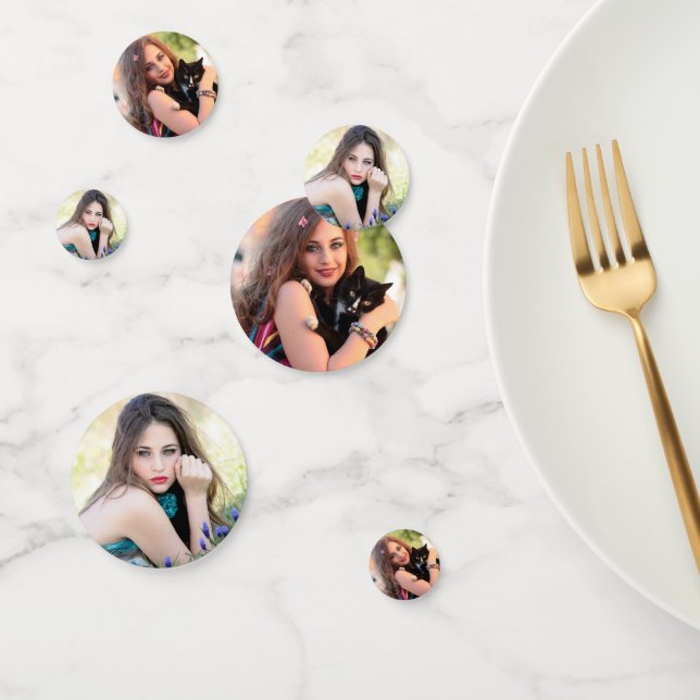 Modern Add Your Own Image 2 Photo Custom DIY Party Confetti (Group)