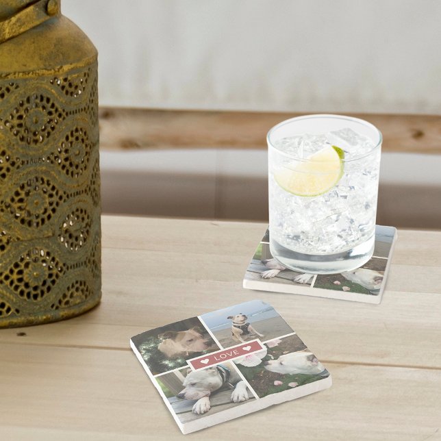 Modern Add Your Photo Collage Stone Coaster (Modern Add Your Photo Collage Stone Coaster)