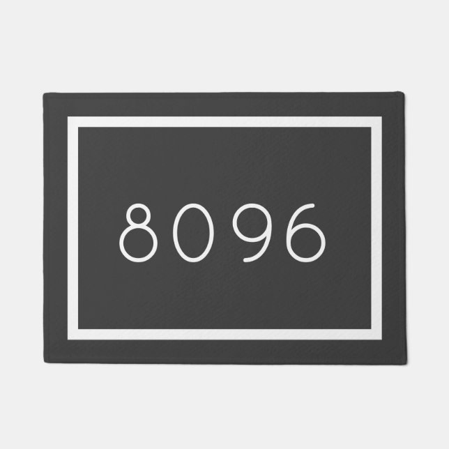Modern Address Number | Editable Colours Doormat (Front)