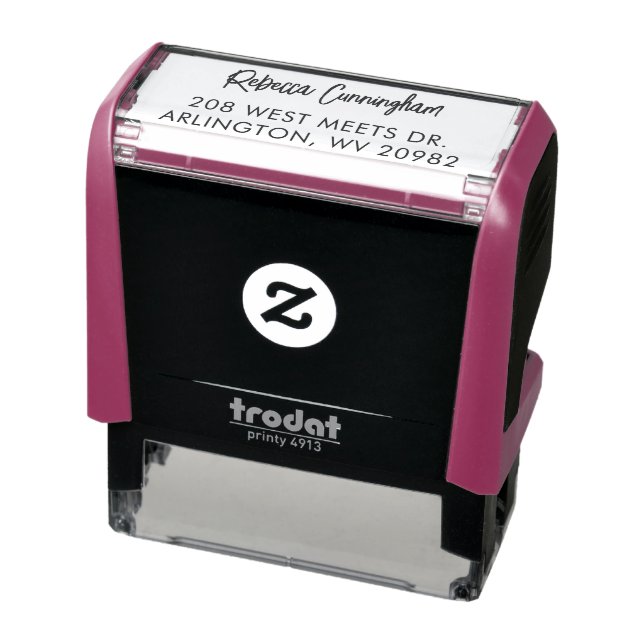 Modern Address Script Name Self-inking Stamp (Product)