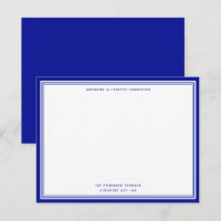 Modern Admiral Blue Border Name & Address