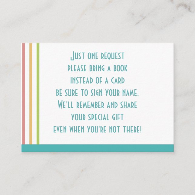 Modern Adoption Party Book Request Card (Front)
