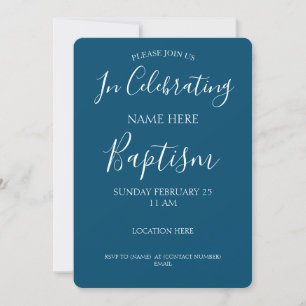 Modern Adult Baptism Personalised Invitation
