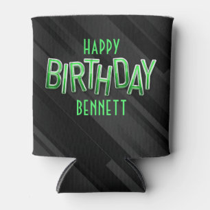 Modern Adult Green Birthday Can Cooler