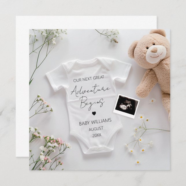 Modern Adventure Pregnancy Announcement (Front/Back)