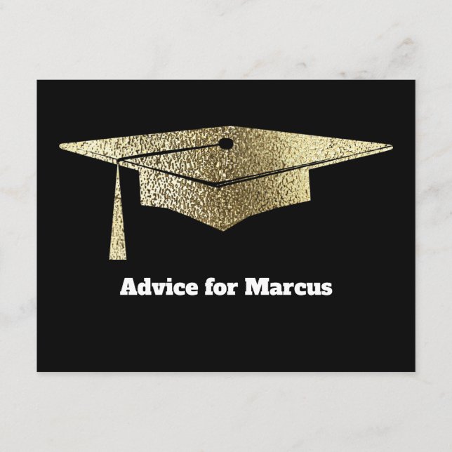 Modern Advice Wishes Party Gold Graduation (Back)