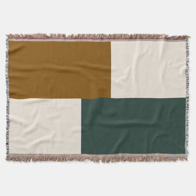 Modern Aesthetic Abstract Colour Block Blanket (Front)