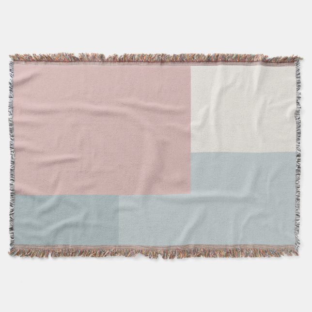 Modern Aesthetic Abstract Colour Block Blanket (Front)
