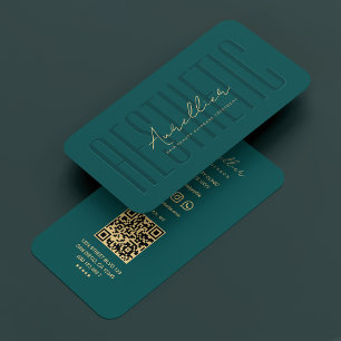 Modern Aesthetic Beautician Aesthetician Teal Business Card