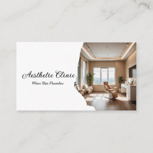 Modern Aesthetic Clinic QR Code Photo Business Card