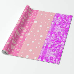 Modern Aesthetic Floral Pink Gift Wrapping Paper