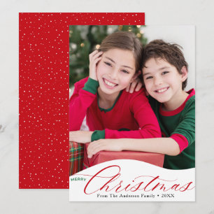 Modern Aesthetic Merry Christmas Photo Holiday Card
