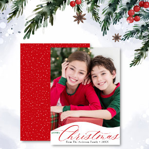 Modern Aesthetic Merry Christmas Photo Holiday Card