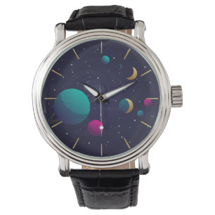 Modern Aesthetic Nebula Space Art Wrist Watch