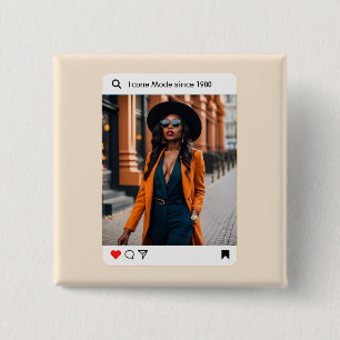 Modern Aesthetic photo instagram stylish 15 Cm Square Badge