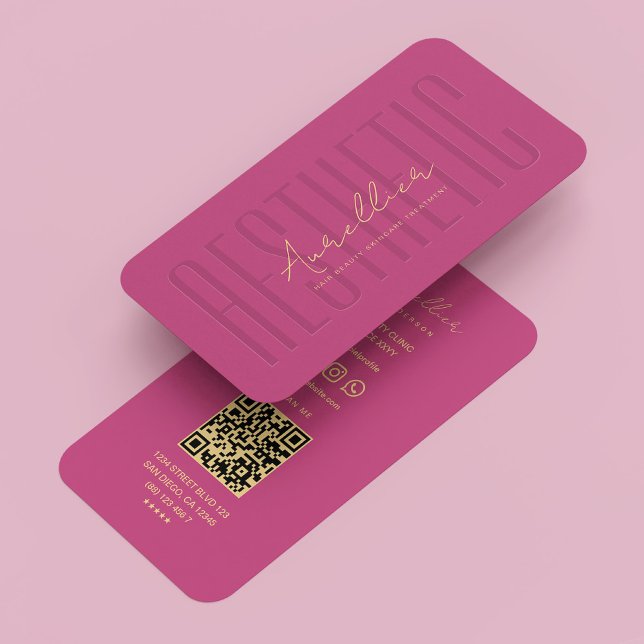 Modern Aesthetic Pink Gold Aesthetician Business Card (Modern Aesthetic Pink Gold Esthetician Business Card
)