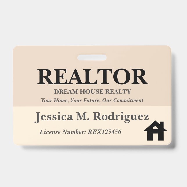 Modern Aesthetic  Realtor Real Estate Name ID Badge (Front)