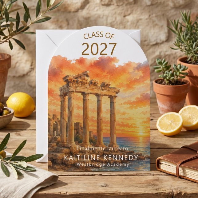 Modern Aesthetic Sun Classic Graduation Invitation (Creator Uploaded)