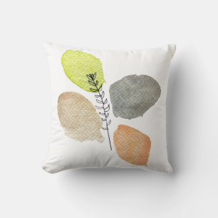 Modern Aesthetic watercolor leaf Cushion