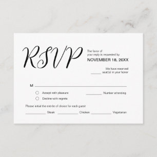 Modern Aesthetic, Wedding Party RSVP, Respond Enclosure Card