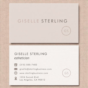 Modern Aesthetician Blush Pink Minimalist Luxury Business Card