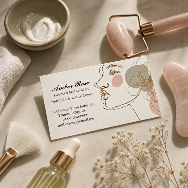 Modern aesthetician business card (Creator Uploaded)