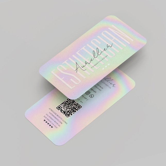 Modern Aesthetician Cosmetologist Holographic  Business Card (Modern Esthetician Cosmetologist Holographic Business Card
)