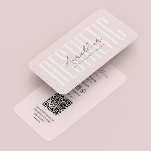 Modern Aesthetician Pearl Pink Aesthetic Business Card
