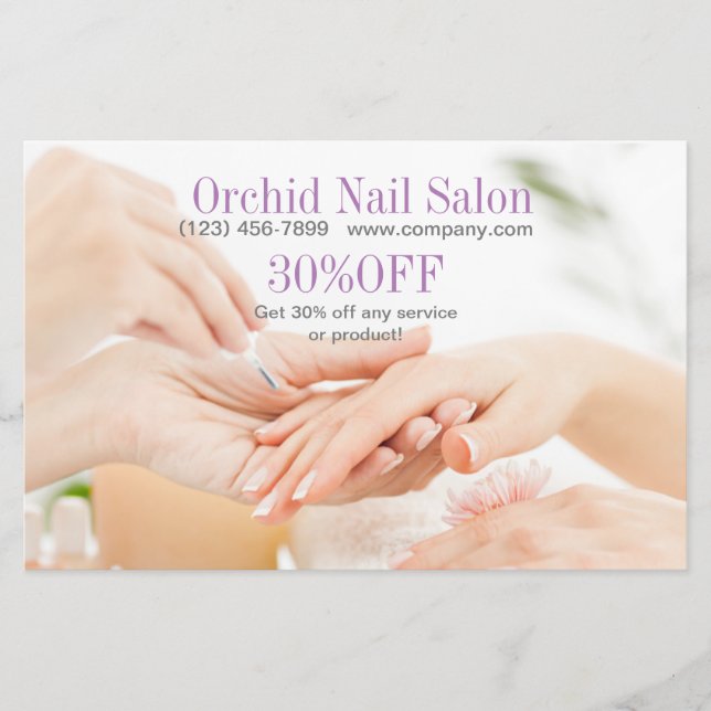 Modern Aesthetician SPA Nail Salon Price Lists Flyer (Front)