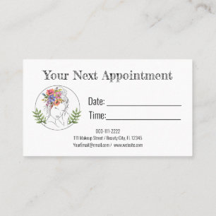 Modern Aesthetician Stylist Spa Elegant Chic Flora Appointment Card