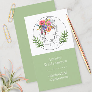 Modern Aesthetician Stylist Spa Elegant Chic Flora Business Card