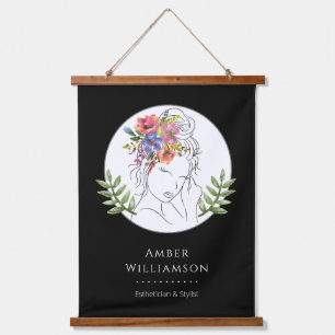 Modern Aesthetician Stylist Spa Elegant Chic Flora Hanging Tapestry