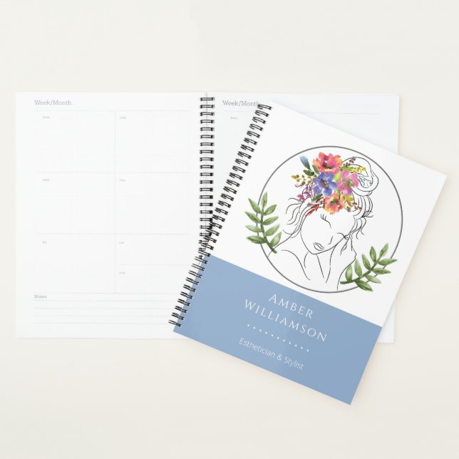 Modern Aesthetician Stylist Spa Elegant Chic Flora Planner (Display)