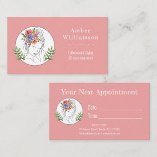 Modern Aesthetician Stylist Spa Elegant Woman Appointment Card